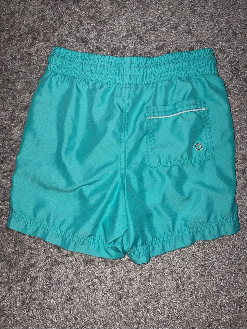 Old Navy kids Teal/Mint Swim Shorts with Black drawstring